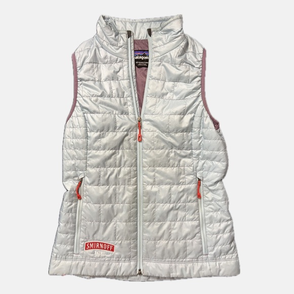 Patagonia Jackets & Blazers - Patagonia Nano Puff Vest Light Blue XS Smirnoff Ice Vodka Corporate Logo